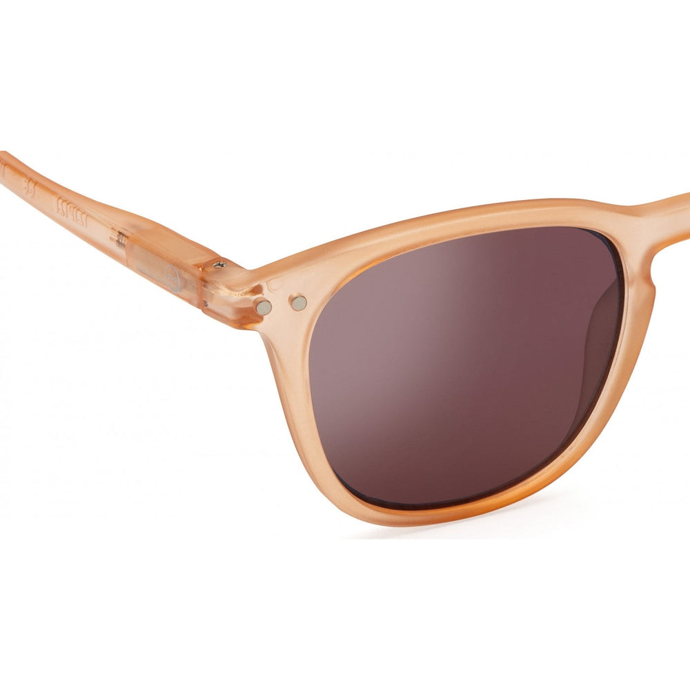 IZIPIZI Sun Junior #E Sun Stone sunglasses, peach translucent frame with brown lenses