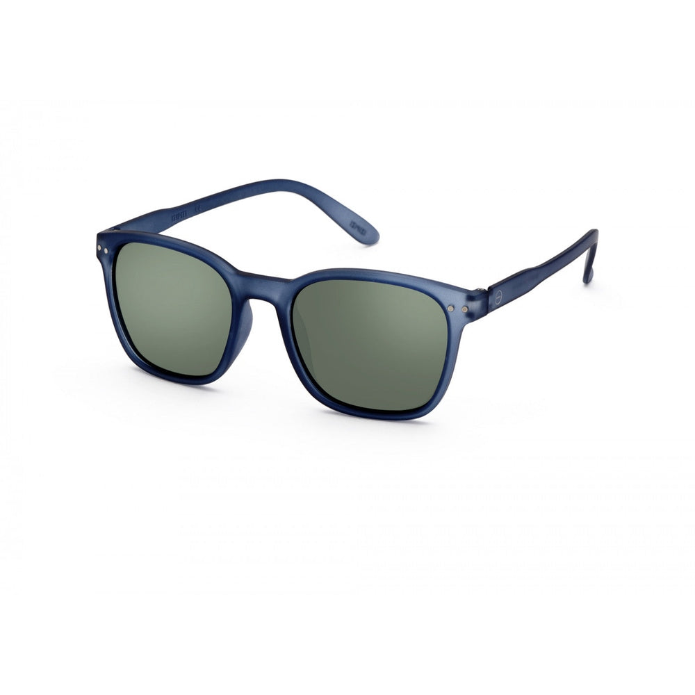 Izipizi Journey Night sunglasses in blue crystal frame with green lenses