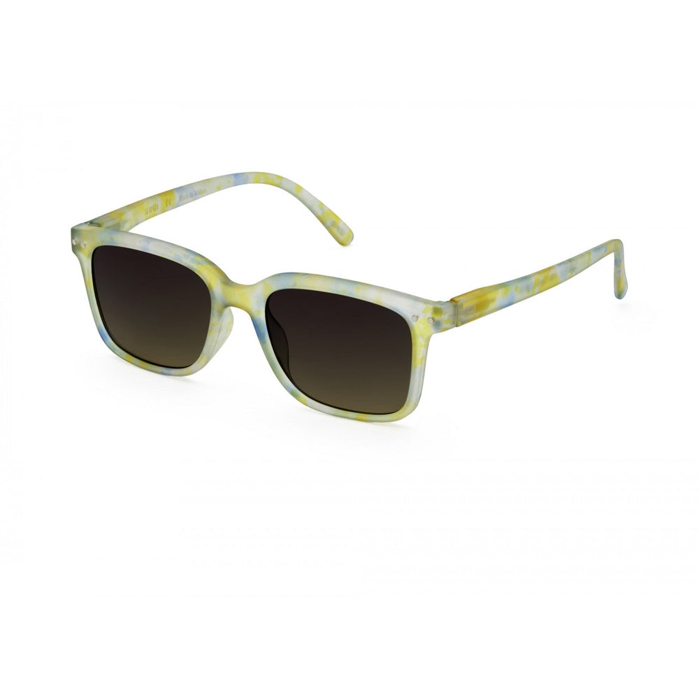 Sunglasses Izipizi Joyful Cloud for adults, yellow-blue tie-dye frame with dark gradient lenses