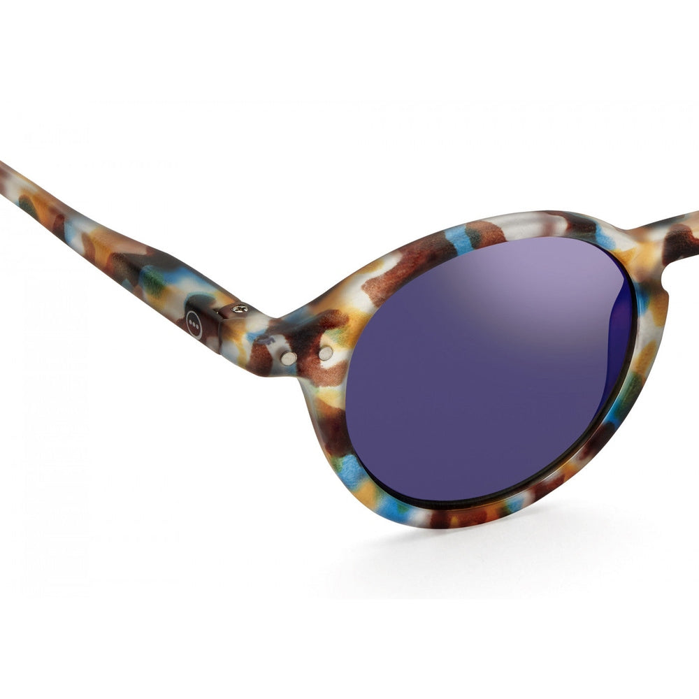 Izipizi Junior sunglasses #D blue tortoise frame with mirrored purple lenses