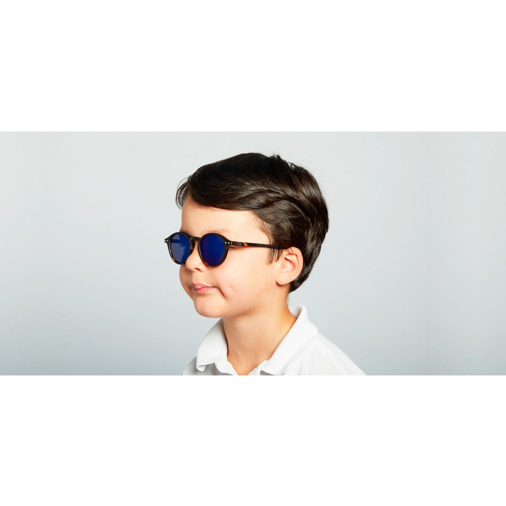 IZIPIZI Junior sunglasses #D tortoise mirror with round blue lenses