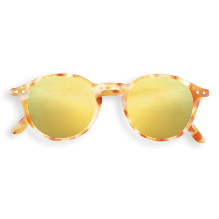 IZIPIZI Junior #D sunglasses in yellow tortoise frame with mirrored lenses