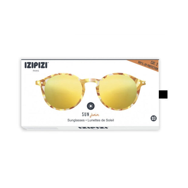 IZIPIZI Junior sunglasses #D in yellow tortoise with mirrored lenses