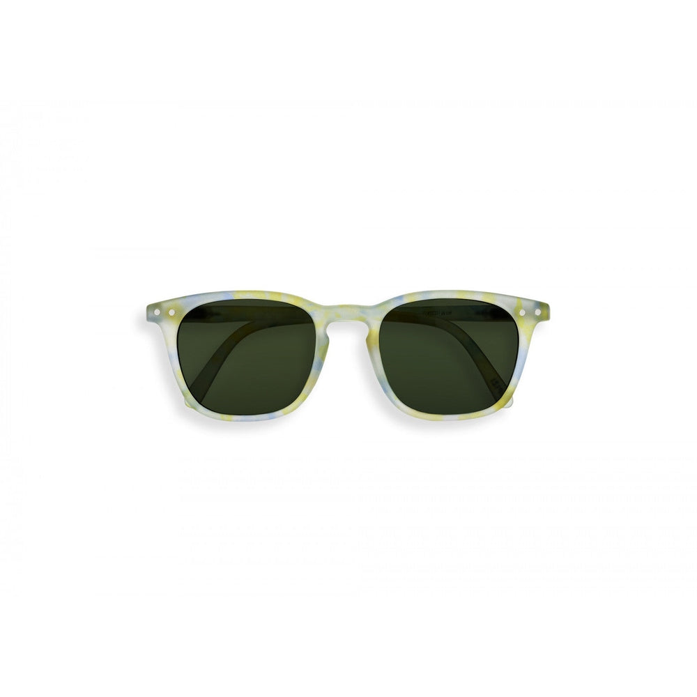 Junior IZIPIZI sunglasses #E Joyful Cloud with yellow-green marbled frame and dark lenses