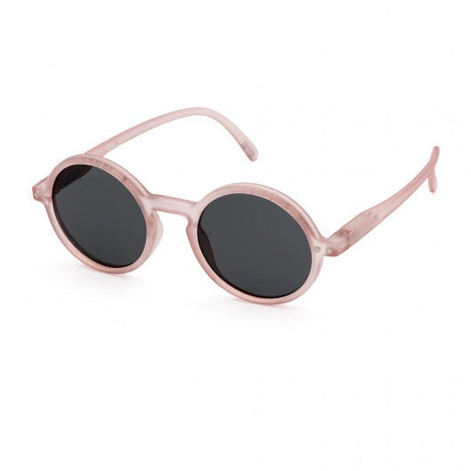 IZIPIZI Junior Sunglasses #G Pink; round pink frames with dark lenses for kids