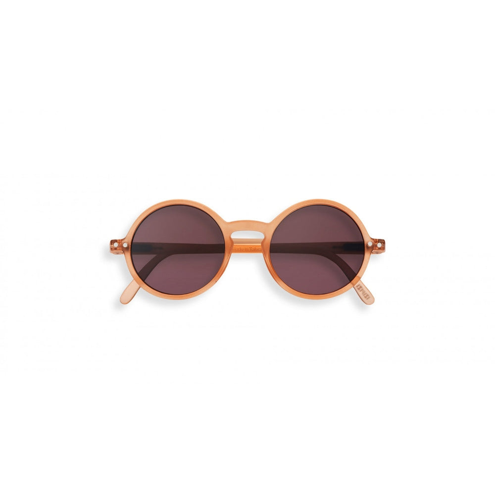 IZIPIZI Sunglasses Junior G Sun Stone with round orange frames and dark lenses