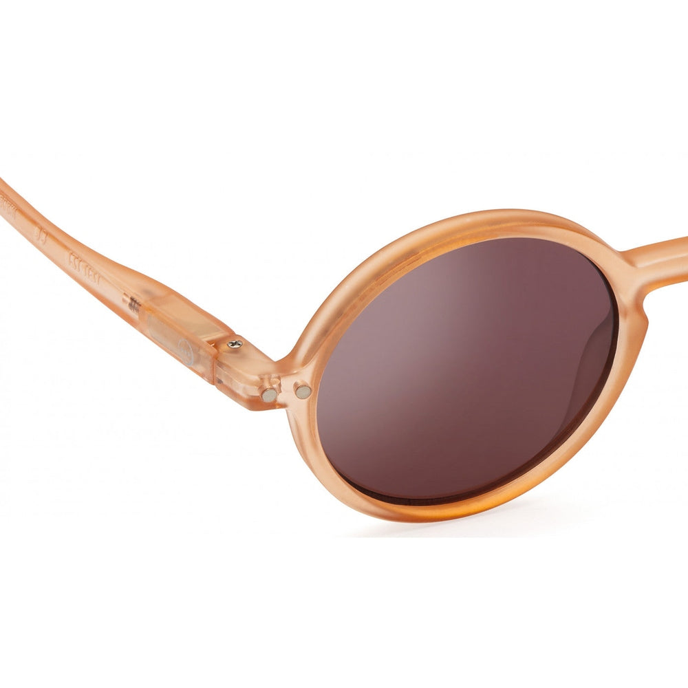 IZIPIZI Junior Sunglasses #G Sun Stone, peach translucent frame with brown lenses