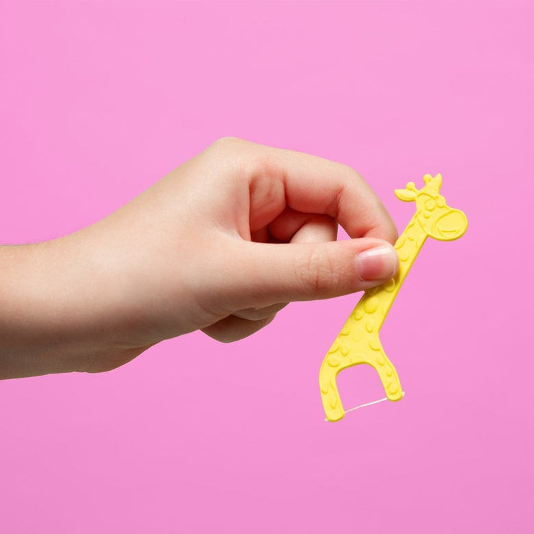 JACK N JIL Jack N Jill Kids Fairy Flossing Sticks - Dental Floss Picks - Biodegradable Handle Giraffe-shaped with spotted pattern img 2/4