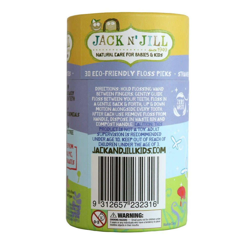 JACK N JIL Jack N Jill Kids Fairy Flossing Sticks - Dental Floss Picks - Biodegradable Handle cylindrical tube with barcode, img 3/4