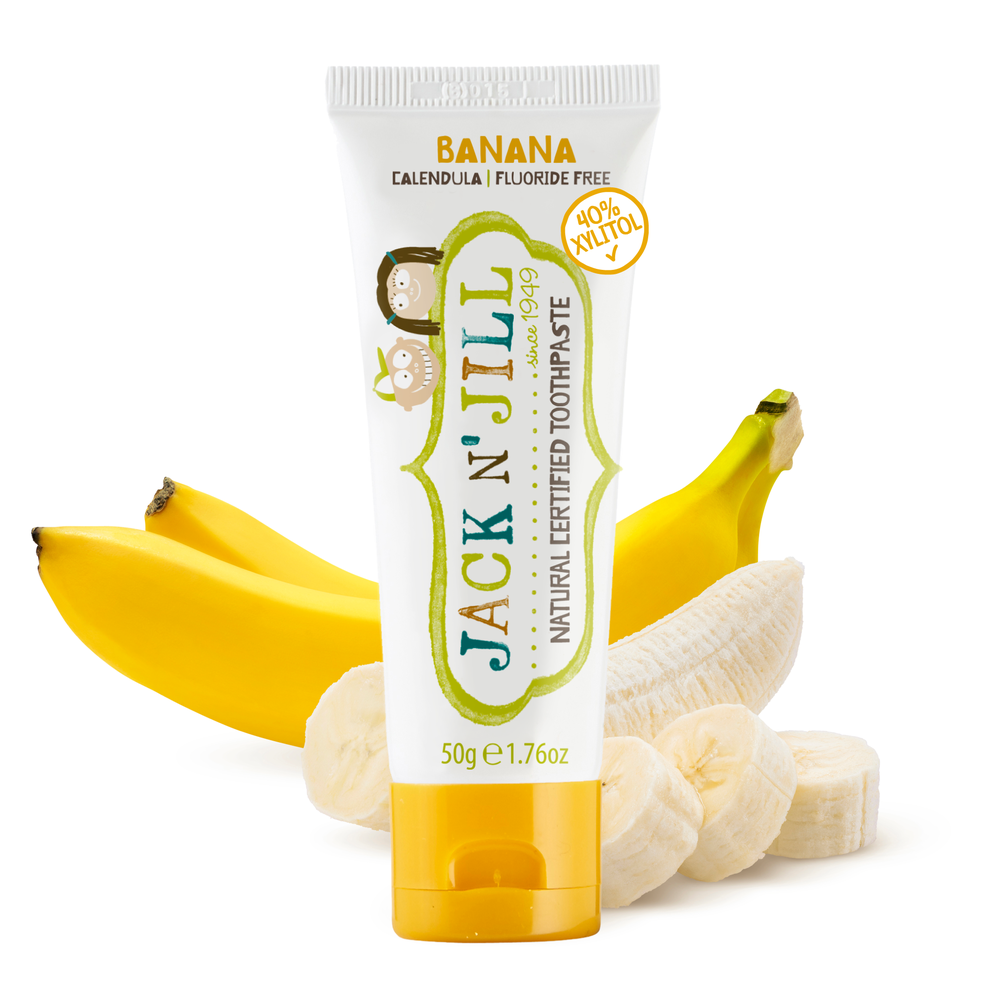 Jack N Jill Natural Toothpaste - Banana Flavor - 50g - Organic & Fluoride-Free
