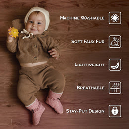 Jan & Jul Baby Stay-Put Winter Booties Dusty Pink