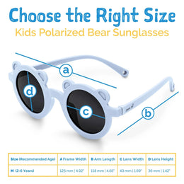 Jan & Jul Bear Sunglasses W/Black Lens - Light Blue