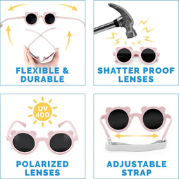 Jan & Jul Bear Sunglasses W/Black Lens - Soft Pink