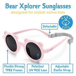 Jan & Jul Bear Sunglasses W/Black Lens - Soft Pink