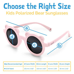 Jan & Jul Bear Sunglasses W/Black Lens - Soft Pink