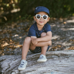 Jan & Jul Bear Sunglasses W/Black Lens - White