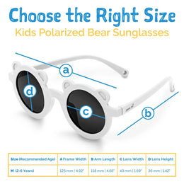 Jan & Jul Bear Sunglasses W/Black Lens - White