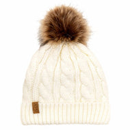 Jan & Jul Cable Knit Twinning Beanies Cream