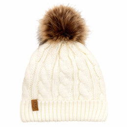 Jan & Jul Cable Knit Twinning Beanies Cream