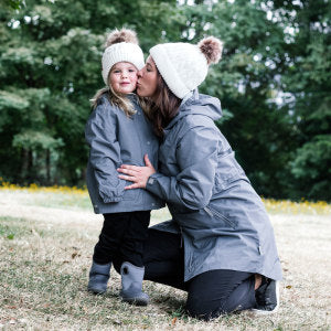 JAN & JUL Cable Knit Twinning Beanies Cream for mom and child, matching knit hats