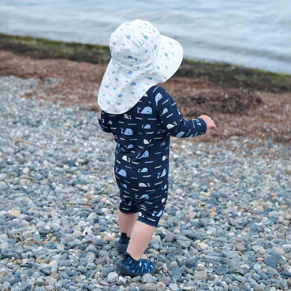 JAN & JUL Jan & Jul Cotton Xplorer Hat - Whale Tales Wide brim with extended neck flap and chin strap img 3/6