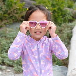 Jan & Jul Heart Sunglasses W/Aurora Lens - Soft Pink
