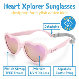 Jan & Jul Heart Sunglasses W/Aurora Lens - Soft Pink