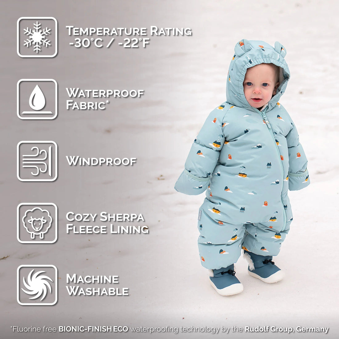 Jan & Jul Baby Insulated Snowsuit Home Sweet Home — cold-weather features and insulation guide