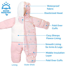 Jan & Jul Baby Insulated Snowsuit Pink Ponies