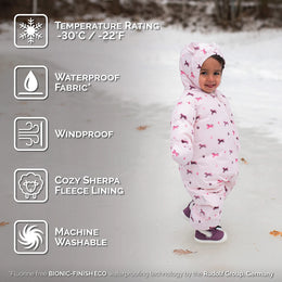Jan & Jul Baby Insulated Snowsuit Pink Ponies