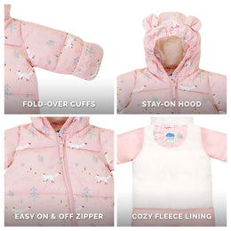 Jan & Jul Baby Insulated Snowsuit Pink Ponies