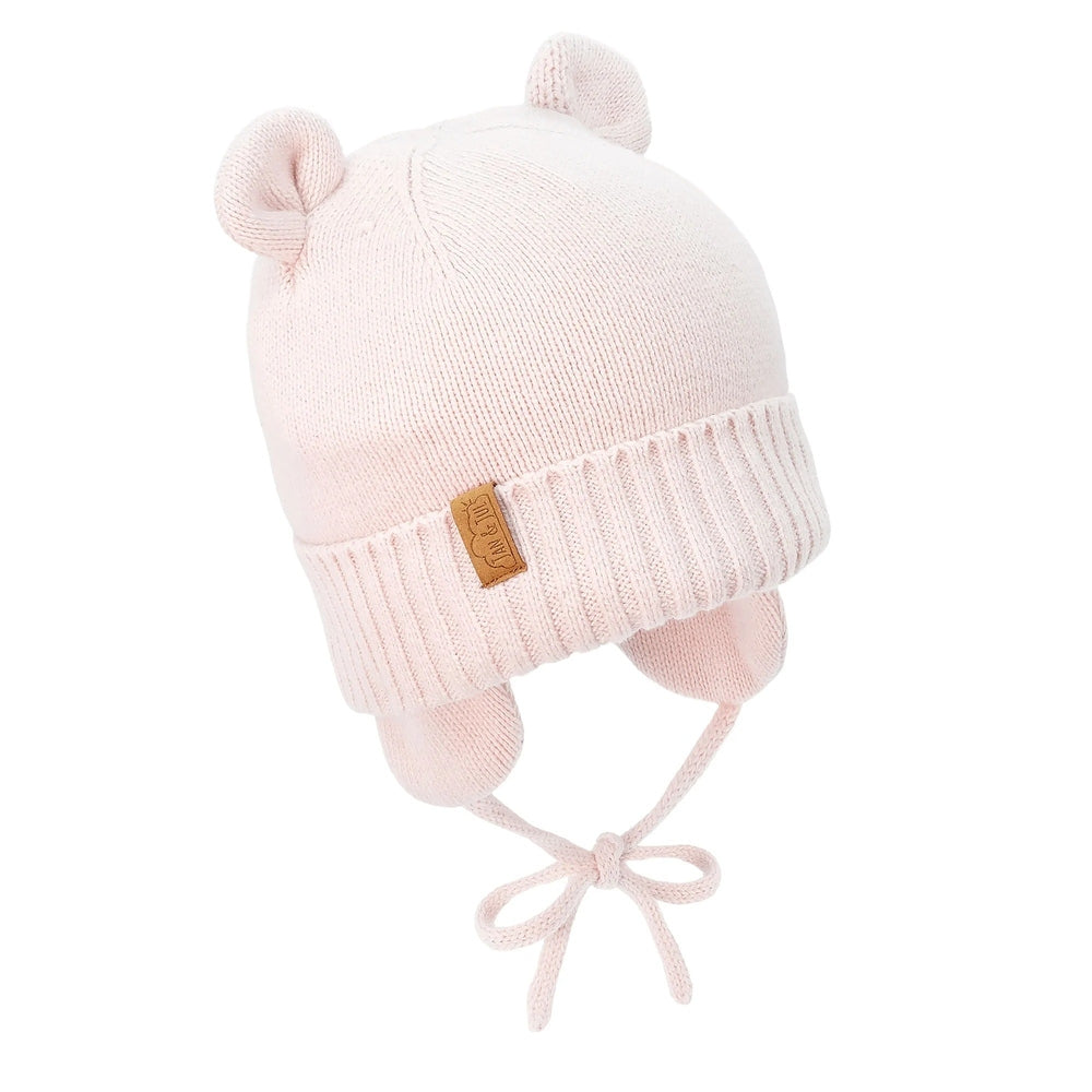 Jan & Jul Kids Bear Knit Hats Light Pink