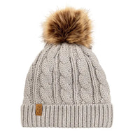 Jan & Jul Kids Cable Knit Twinning Beanies Grey