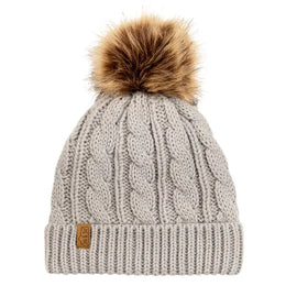 Jan & Jul Kids Cable Knit Twinning Beanies Grey