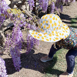 Jan & Jul Kids Cotton Floppy Hat Yellow Pineapple
