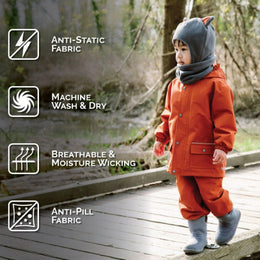 Jan & Jul Kids Fleece Animal Grey Fox