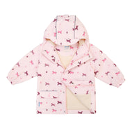 Jan & Jul Kids Fleece Lined Rain Jackets Pink Ponies