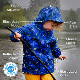 Jan & Jul Kids Fleece Lined Rain Jackets Planet Patrol