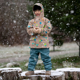 Jan & Jul Kids Fleece Lined Rain Jackets Skater Dinos