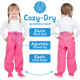 Jan & Jul Kids Fleece Lined Rain Pants Dark Plum