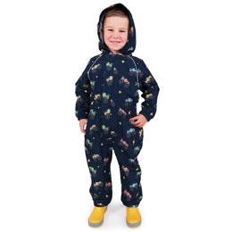 Jan & Jul Kids Fleece Lined Rain Suits Big Trucks