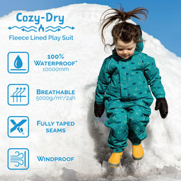 Jan & Jul Kids Fleece Lined Rain Suits Big Trucks