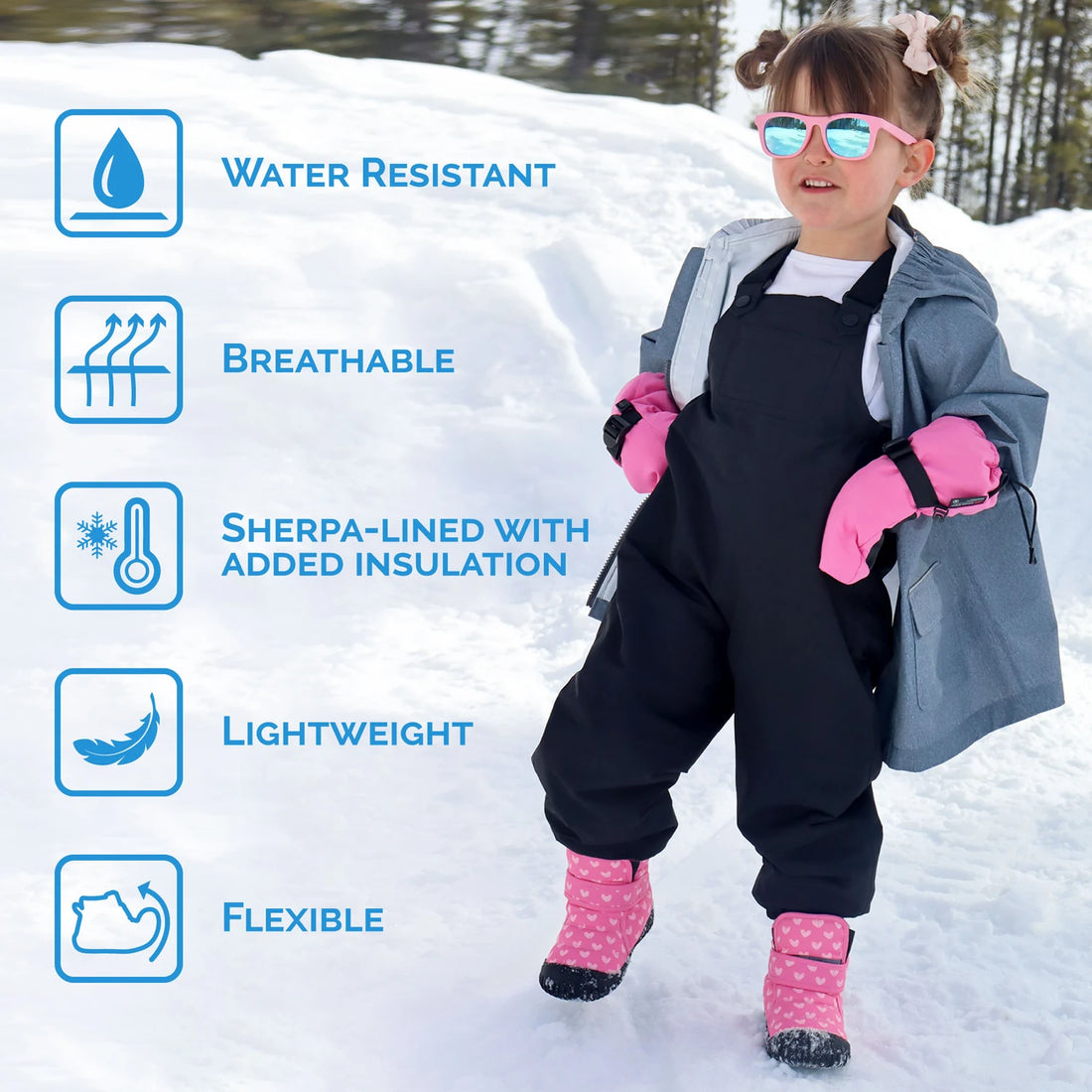 Jan & Jul Kids Insulated Ankle Boots - Pink Ponies official feature guide