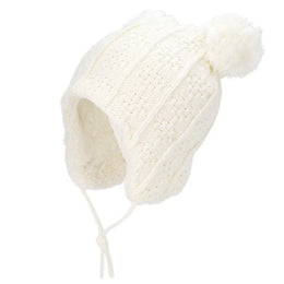 Jan & Jul Kids Knitted Beanies Hat Cream Bear