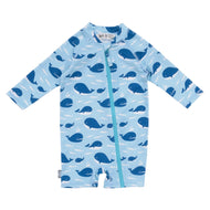 Jan & Jul Kids One Piece UV Sun Suit Blue Whale