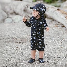 Jan & Jul Kids One Piece UV Sun Suit Navy Whale Tales