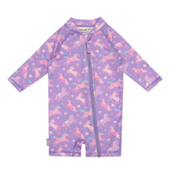 Jan & Jul Kids One Piece UV Sun Suit Purple Unicorn