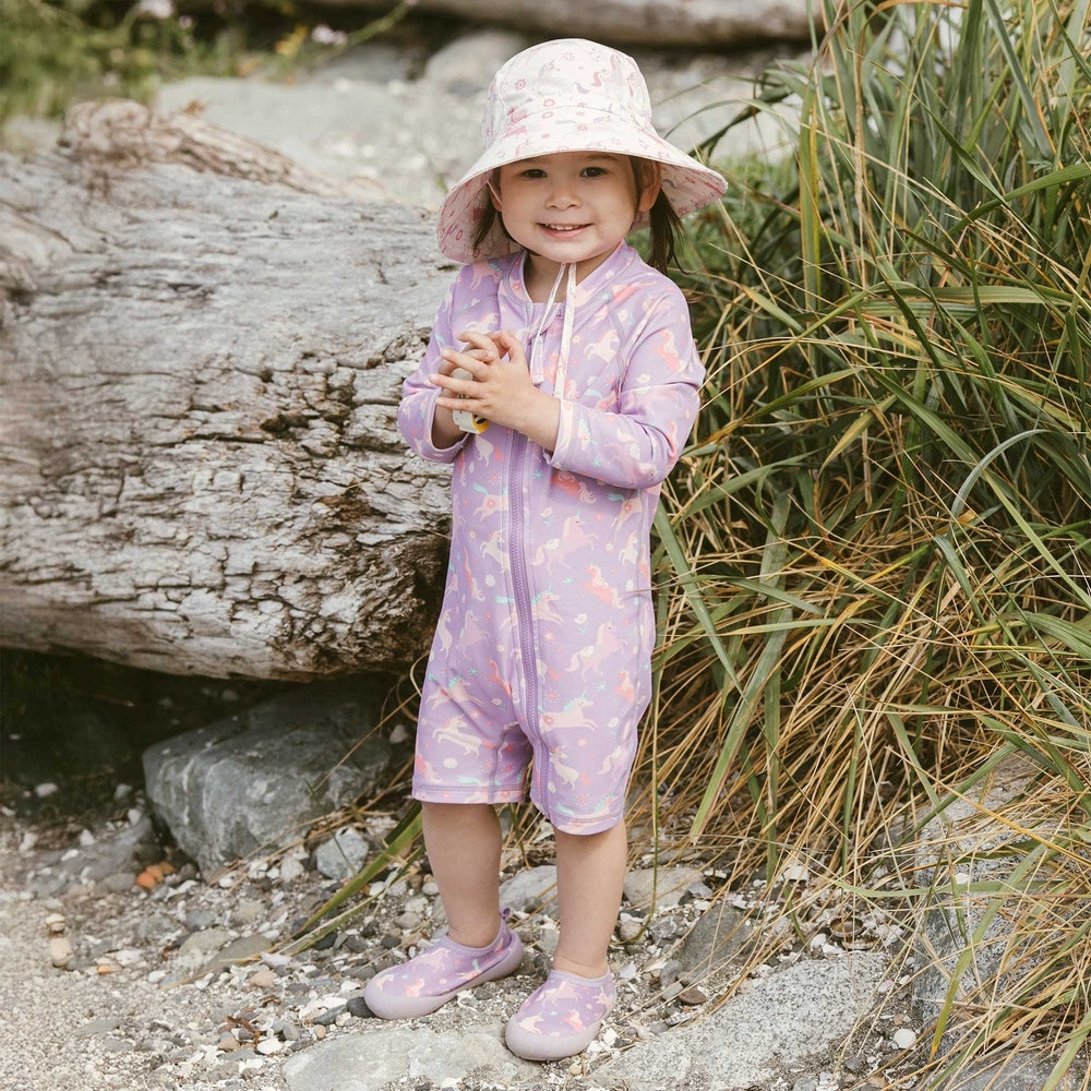 JAN JUL Jan & Jul Kids One Piece UV Sun Suit Purple Unicorn, product view 3