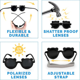 Jan & Jul Kids Polarized Bear Sunglasses Black