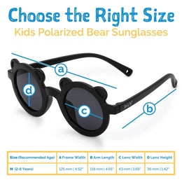 Jan & Jul Kids Polarized Bear Sunglasses Black